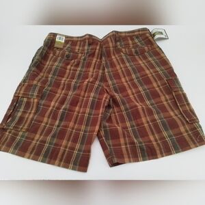 Nwt DOCKERS Washed Cargo Men's Y2K Plaid Browns